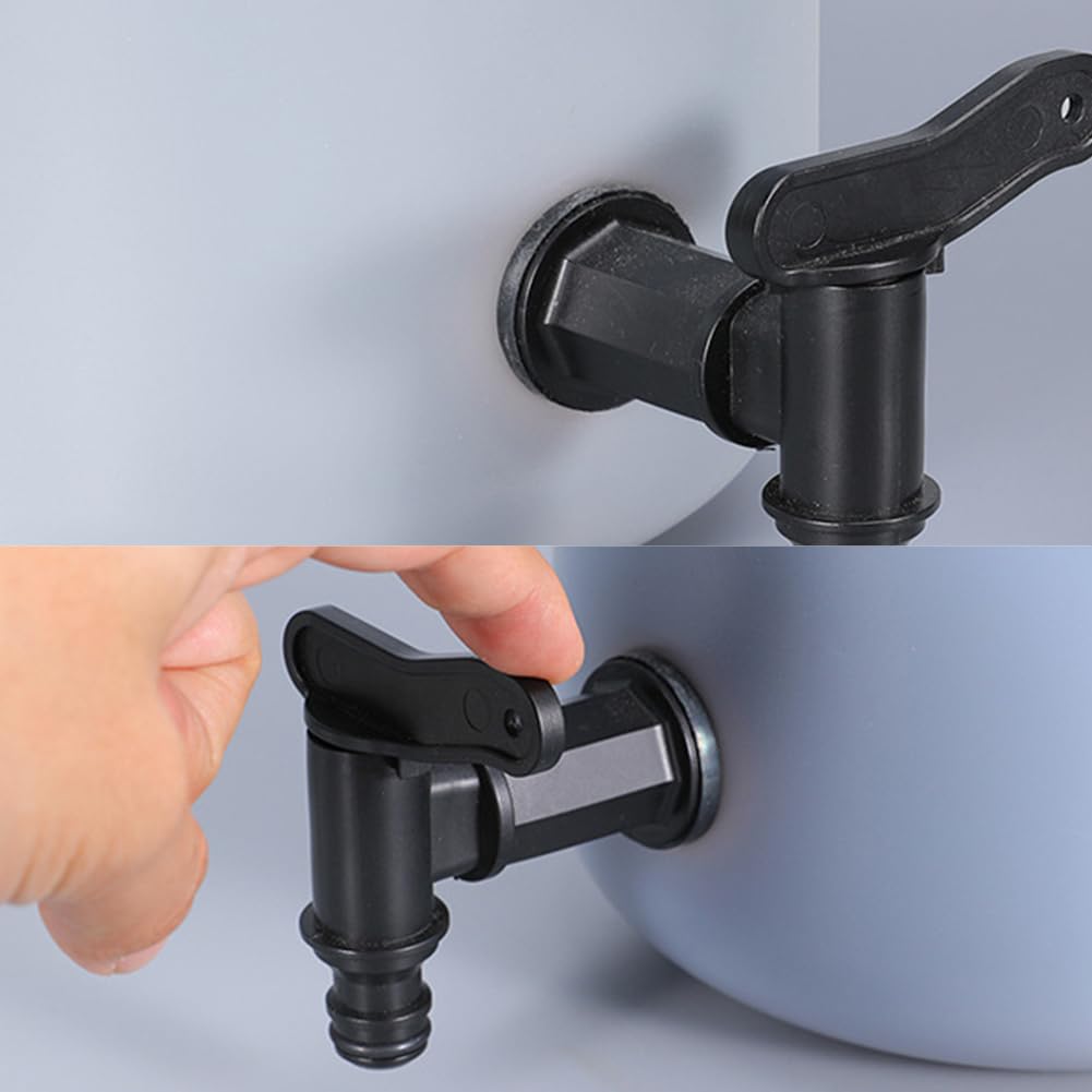 GGUFAY 2 rubinetti di scarico per serbatoio dell'acqua piovana, con dado di bloccaggio nastro sigillante guarnizione, rubinetto di ricambio in plastica da 3/4 pollici