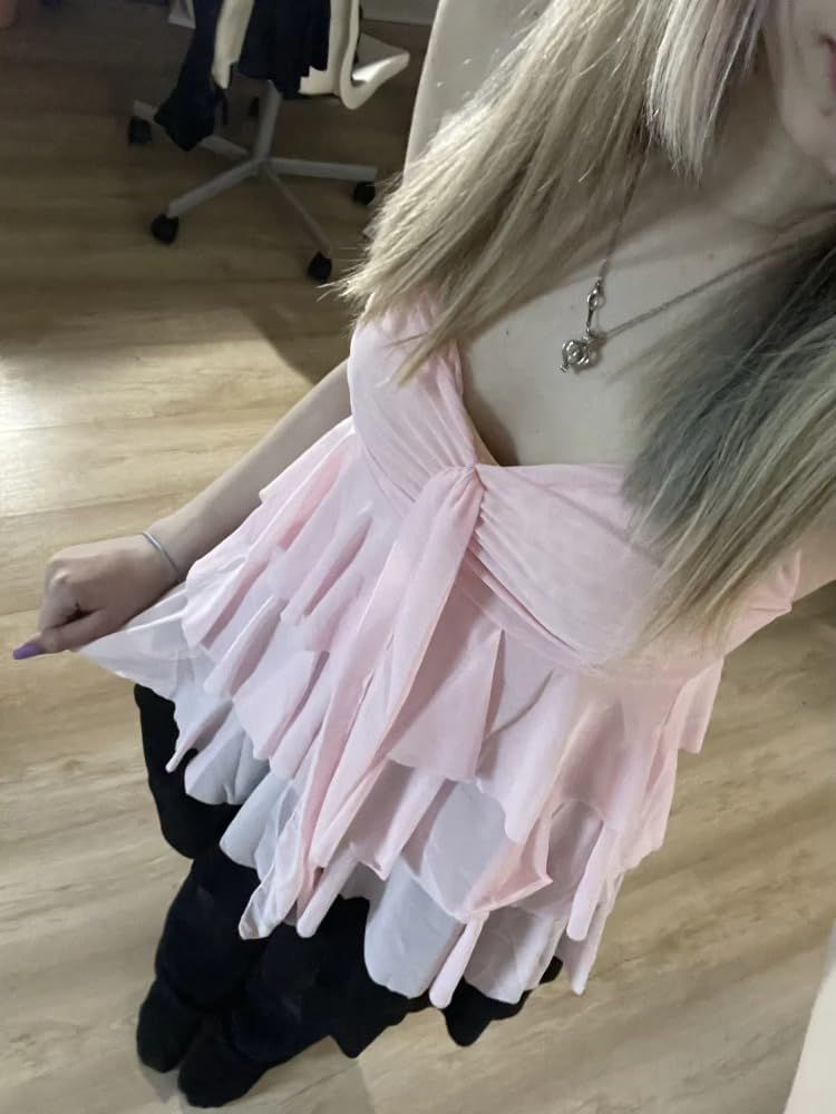 Y2K Harajuku Halter Top for Women 2000s Vintage Grunge Cami Coquette Cropped Punk Tank Downtown Girl Clothes