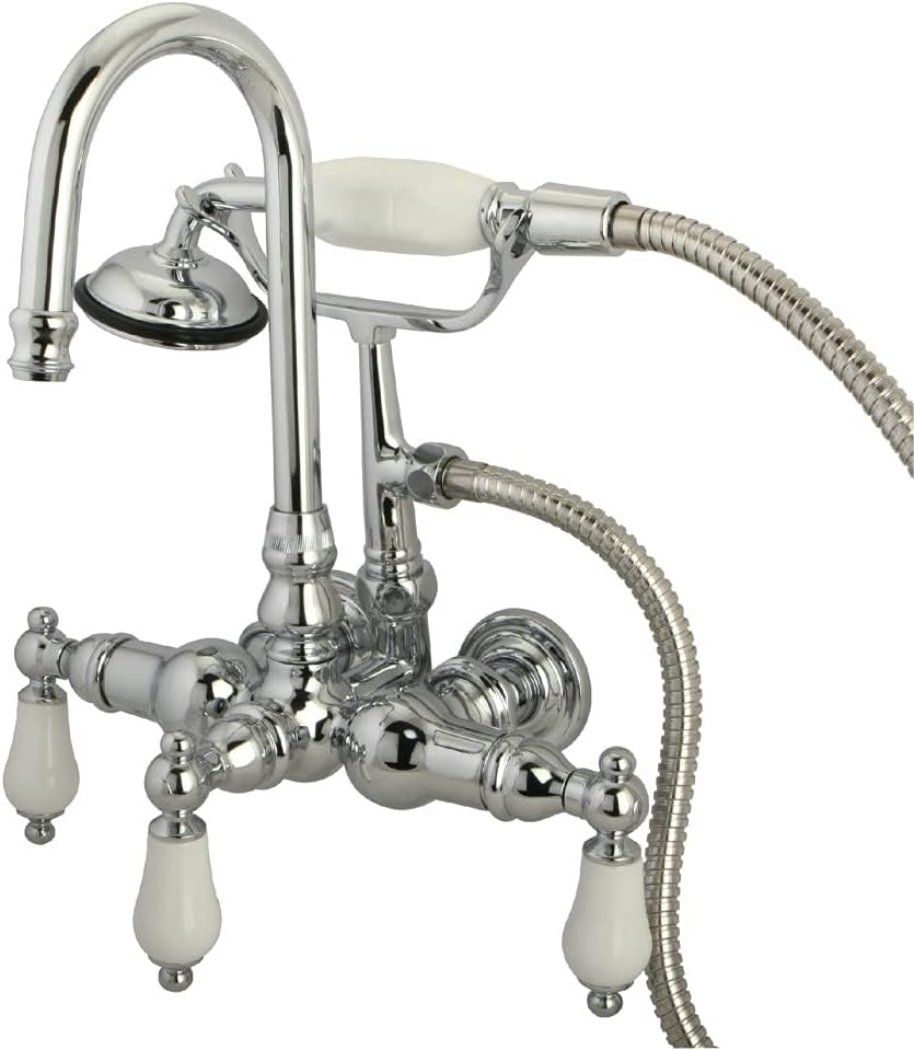 Kingston Brass CC12T1 Vintage Leg Tub Faucet with Hand Shower, 4-5/8-Inch, Polished Chrome