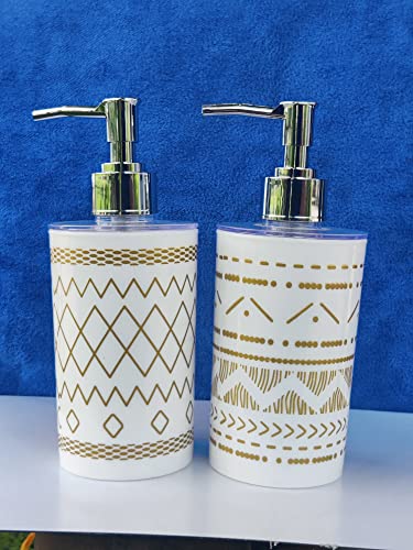 Image of Unbreakable Liquid Soap /Liquid /Shampoo /Hand wash /Sanitizer /Lotion Dispenser Plastic Bottle for Kitchen, Wash-Basin and Bathroom 350 ml Dispenser (White Gold)