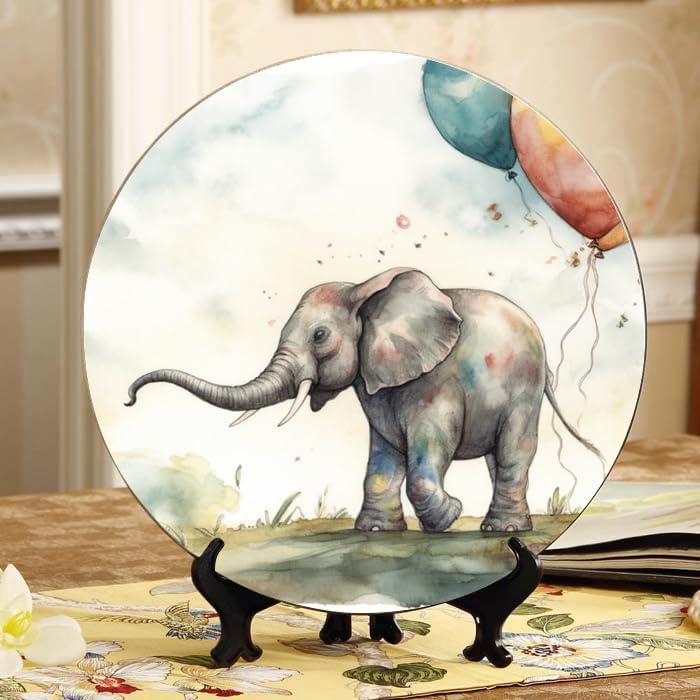 City Landscape 10-inch Ceramic Plate for Wall Display or Tabletop, with Stand & Hook DP-691052724