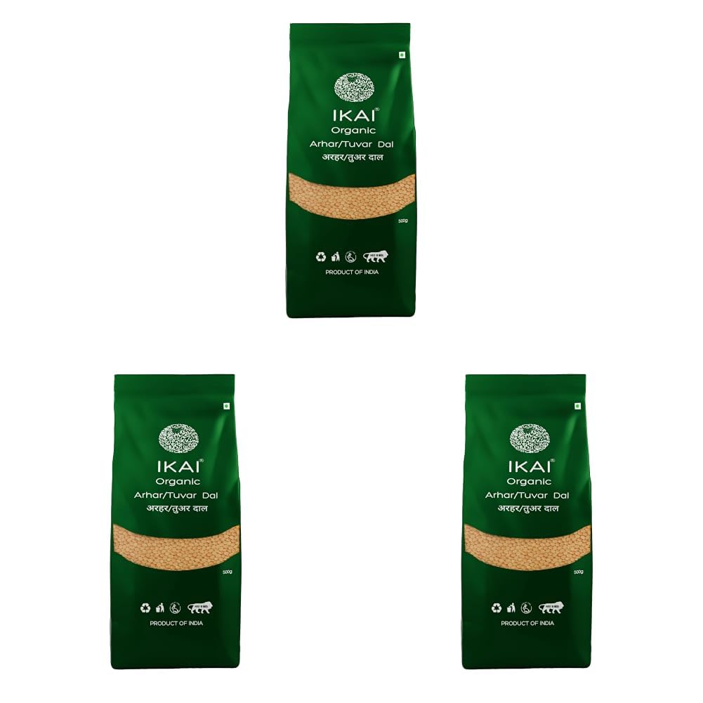 Ikai Organic Arhar/Tuvar Dal 500g Naturally Rich Source of