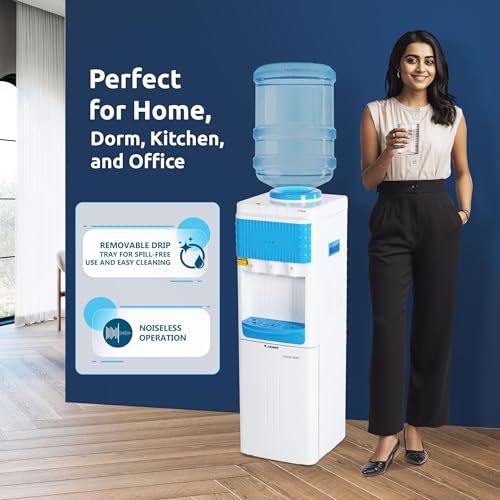 Image of Rockwell Floor Standing Hot, Cold & Normal Water Dispenser | Child Safety Lock, Works Well Even in Extreme Summer Heat, Sturdy Build for Daily Use, Home & Office, Blue