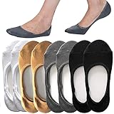 QING 4 to 8 Pack Ultra Low Cut No Show Socks Women Invisible for Flats and Dress Shoes Liner Socks with Non-Slip Heel Grips