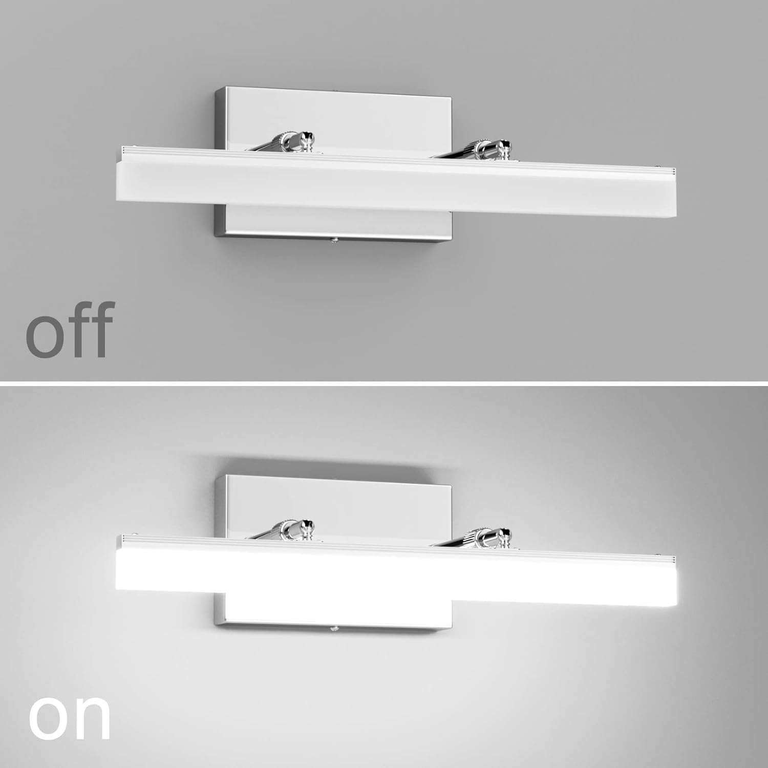 Aipsun 15.7 inch LED Vanity Lights Adjustable Bathroom Wall Light Bathroom Lighting Fixture Over Mirror Chrome Modern Vanity Lighting 5500K