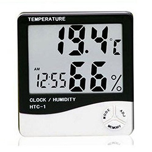 Preciser(TM) Multi-function Indoor Room LCD Electronic Temperature Humidity Meter Digital Thermometer Hygrometer Weather Station Alarm Clock