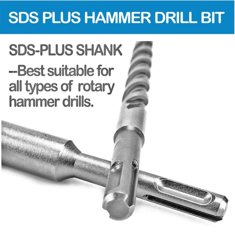 SDS Plus Rotary Hammer Drill Bit 15Pcs 5/32 in. x 8 in. Masonry Concrete Rock Drill Bit Tool Set