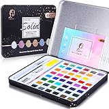 Pintura soluble en agua: la pintura de acuarela es la herramienta ideal para el primer tipo de pintura. Tiene colores brillantes, alta saturación y 12 tipos de colores nacarados, que pueden enriquecer su propia pintura, de secado rápido y duradero. También es adecuado como regalo para amigos o niños.