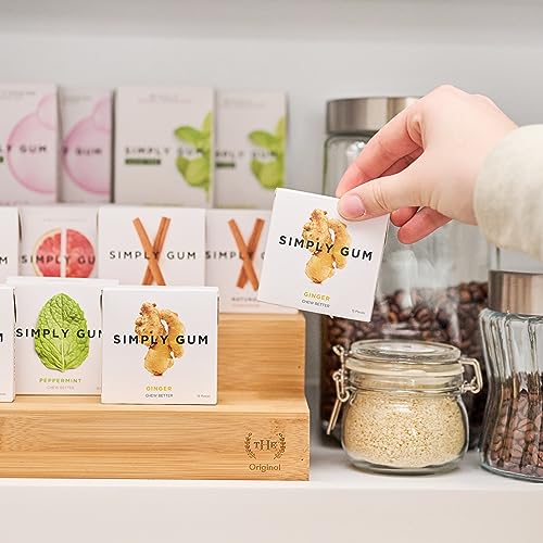 Simply Gum | Ginger | Pack of Six (90 Pieces Total) | Synthetic Free + Aspartame Free + non GMO
