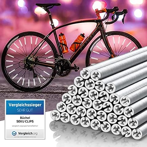 Büchel SEKU CLIPS I Die Alternative zu Katzenaugen und Speichenlicht I StVZO zugelassen I Speichenreflektoren Fahrrad, Reflektoren Fahrrad, Fahrradzubehör I Made in Germany aus 3M Scotchlite Cover