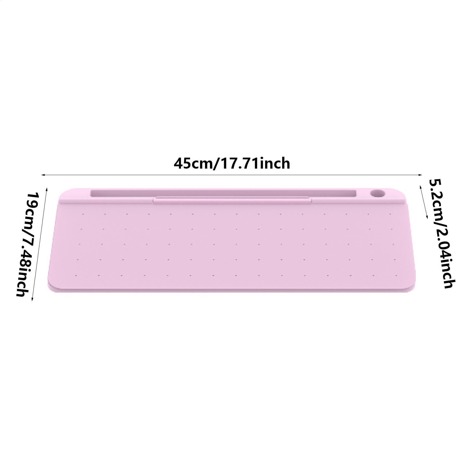 Lavagna in vetro cancellabile a secco, piccola lavagna cancellabile a secco, con cassetto, supporto per tastiera del computer per attività, appunti e appuntamenti, materiale scolastico | Organizer da scrivania con 3 pennarelli, supporto per tastiera per c