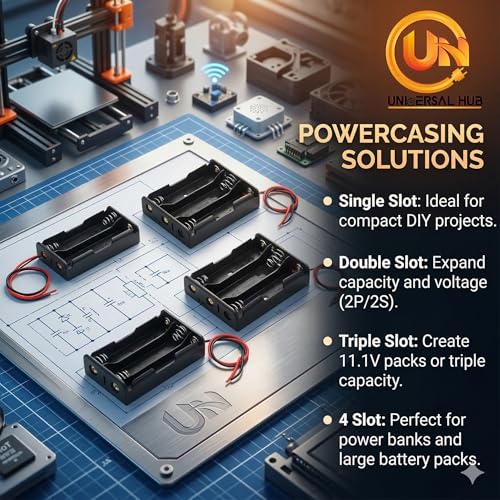 Image of 2Pcs 18650 Battery Holder For Cell Lithium Battery Holder Box 3.7v 18650 Battery holder 3-Slot - Wire Leads