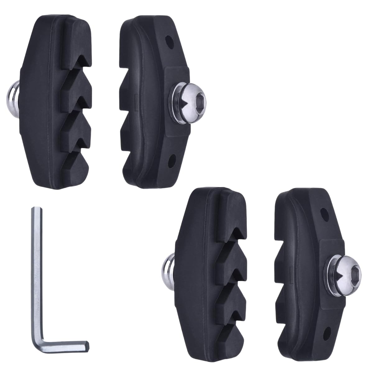 Road bicycle specific brake pads, equipped with installation tools, C-type caliper brake pads, 50mm, black (2 Pairs （4 Pieces））