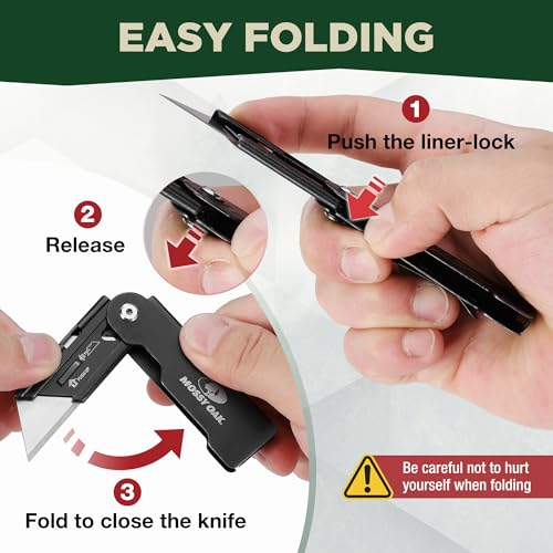 image for MOSSY OAK 2-pack Folding Pocket Utility Knife Set, Quick Change Box Cu