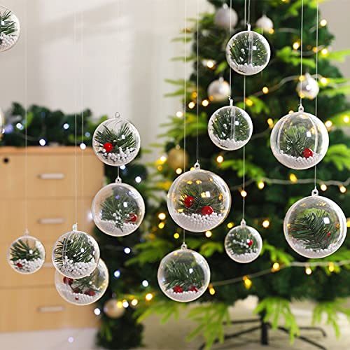 Jishi 10Pk Clear Plastic Fillable Ornaments For Crafts 80Mm Christmas Ornaments Balls thumb #4