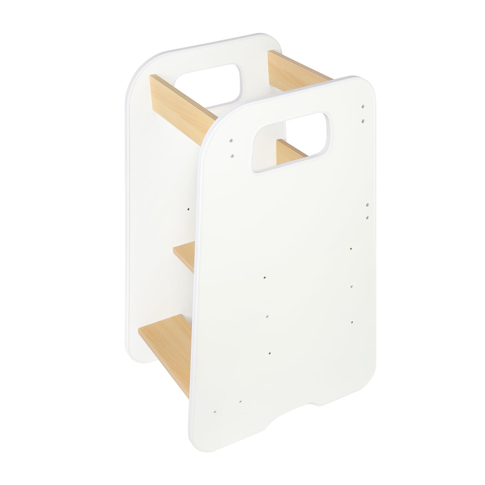 Beobachtungsturm für Kinder Montessori – Lernturm ab 1 Jahr – sicher und höhenverstellbar – 80 x 50 x 40 cm, Braun Weiß