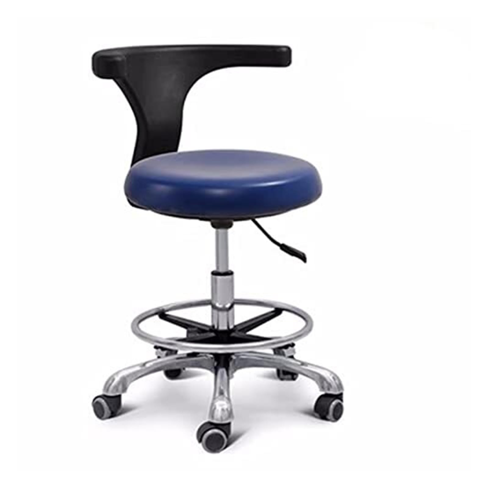OZBMA Dental Stool with 360° Rotation, Height Adjustable Medical Assistant Chair, PU Leather Saddle Design, Armrest for Clinics and Salons (B1)