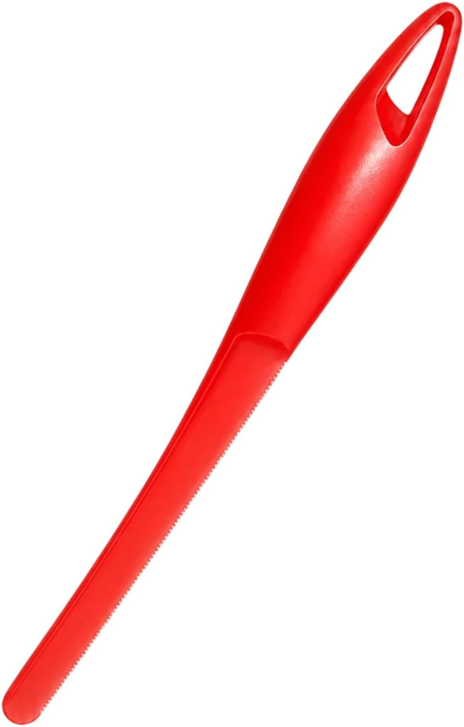 9" Plastic Fruit Knife for Kids, Toddler Safe Fruit Cutter and Peeler, Non-Serrated Plastic Knife for Cutting Watermelon and Soft Fruits, Red Montessori Kitchen Tool for Early Education