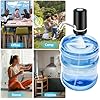 Water Dispenser Pump-5 Gallon USB Rechargeable Portable, Electric Water Pump for Water Jugs with Auto Stop and Silicone Caps Ideal for Home Office Camping and Travel(Black)