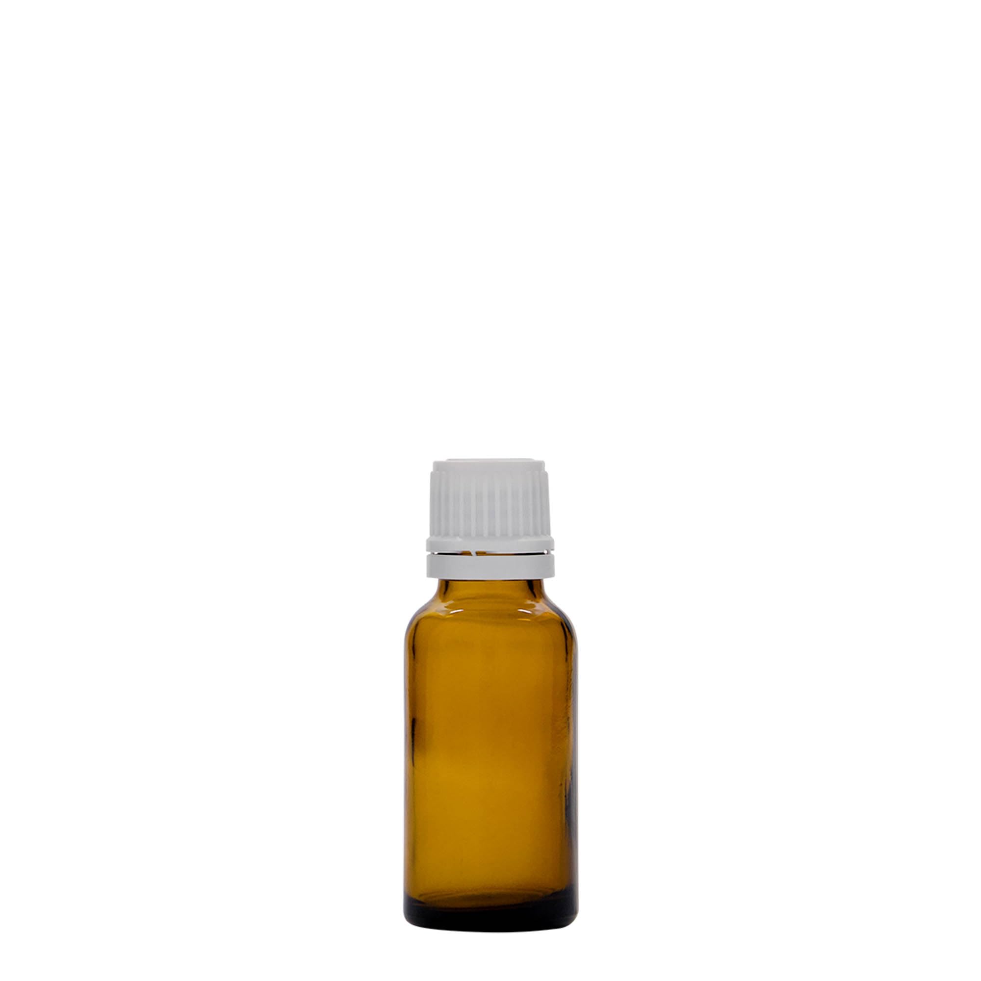 Lot de 50 flacons médicaments en verre marron de 20 ml avec bouchon à vis - Idéal pour les teintures, les soins aromatiques, les échantillons de laboratoire, les remèdes ménagers