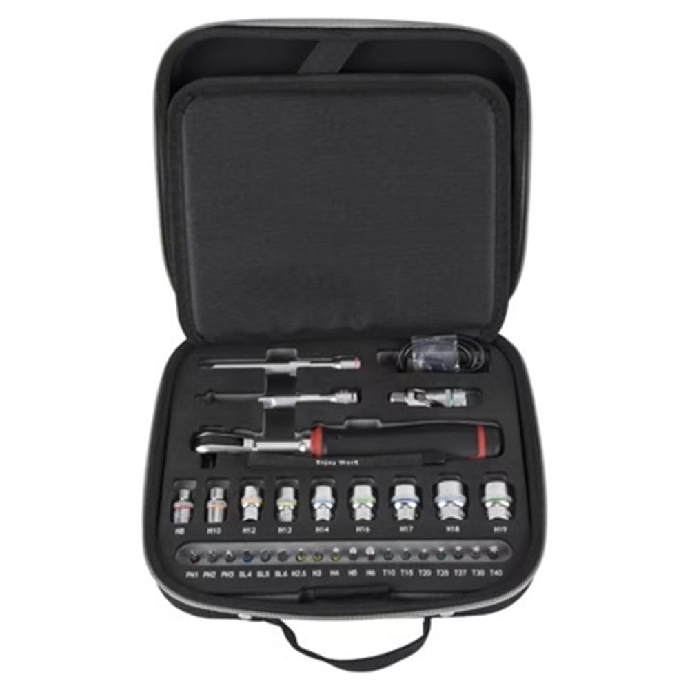 Juego de Llave de Carraca Eléctrica Inalámbrica Kit de Herramientas de Enchufe 2 en 1 Manual y Eléctrico