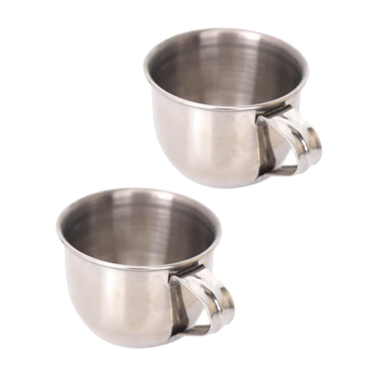2pcs Stainless Steel Small Tea Cup with Slip Handle Rustproof Mini Water and Sake Cups Lightweight Drinkware for