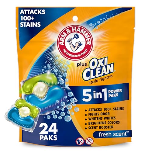 Arm & Hammer plus OxiClean 5-in-1 Power Paks, 24 Count (Packaging may vary)