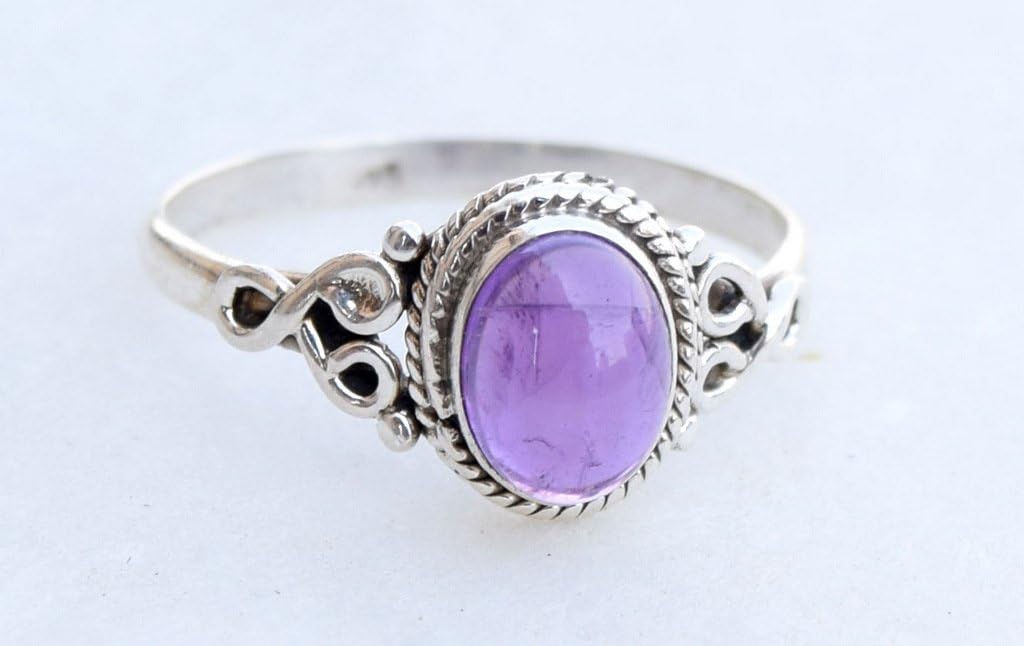Avicrafts Amethyst Stone Ring 925 Sterling Silver Statement Ring For Women Handmade Gemstone Christmas Jewellery Gift For Her - Image 3