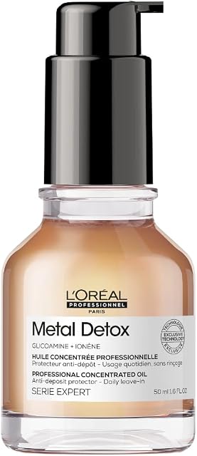 L'Oréal Professionnel Serie Expert Metal Detox Concentrated Oil for Soft, Shiny, Silky Hair, Fast-absorbing Lightweight Texture, Daily Leave-in, For All Hair Types, 50 ml