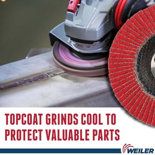 Image of Weiler 50104 Saber Tooth 5 /8 inch-11 Arbor, 4-1 /2 inch Diameter, 36 Grit, Ceramic, Phenolic Backing, Angled Abrasive Flap Disc