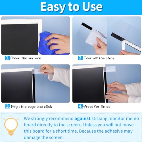 image for WINKIO Monitor Memo Board, 4PCS Transparent Computer Monitor Side Pane