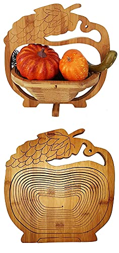 Raisin Bambou Belle Panier Pliant 30 X 30 cm de Meubles en Bois Bol Corbeille Fruits à Dekoschale Pliable Légume Fruits,Idéal Également comme dessous Plats pour Pots,Poêles Etc. par la Technique Cover
