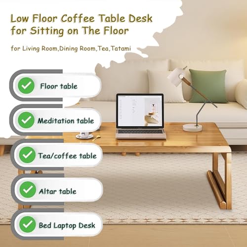 Table basse pliante gain de place pour manger et travailler au sol