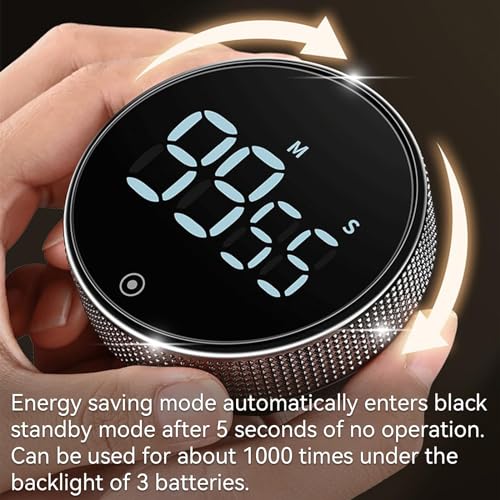 Eshome Digital Kitchen Timers, Magnetic Visual Timer Large LED Display Magnetic Countdown Countup Timer Volume Adjustable for Classroom Cooking Baking Teaching, Easy for Kids and Seniors (Black) - Image 6