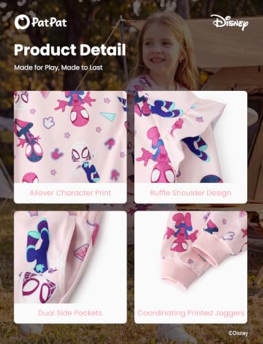 Image of Disney Outfits for Girls Long Sleeve Shirt Pocket Pant Toddler Sweatsuit