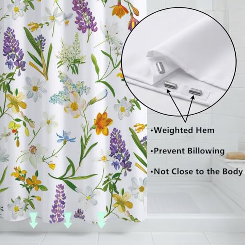 Rideau de douche fleur 180x220cm en polyester imperméable