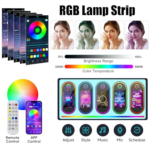 Image of Magic Mirror Photo Booth, 60-32in Interactive Touch Screen Oval Photo Booth Machine,Remote Control RGB Light,Idea Instant Printing and Share for Event Rental Party (Black)