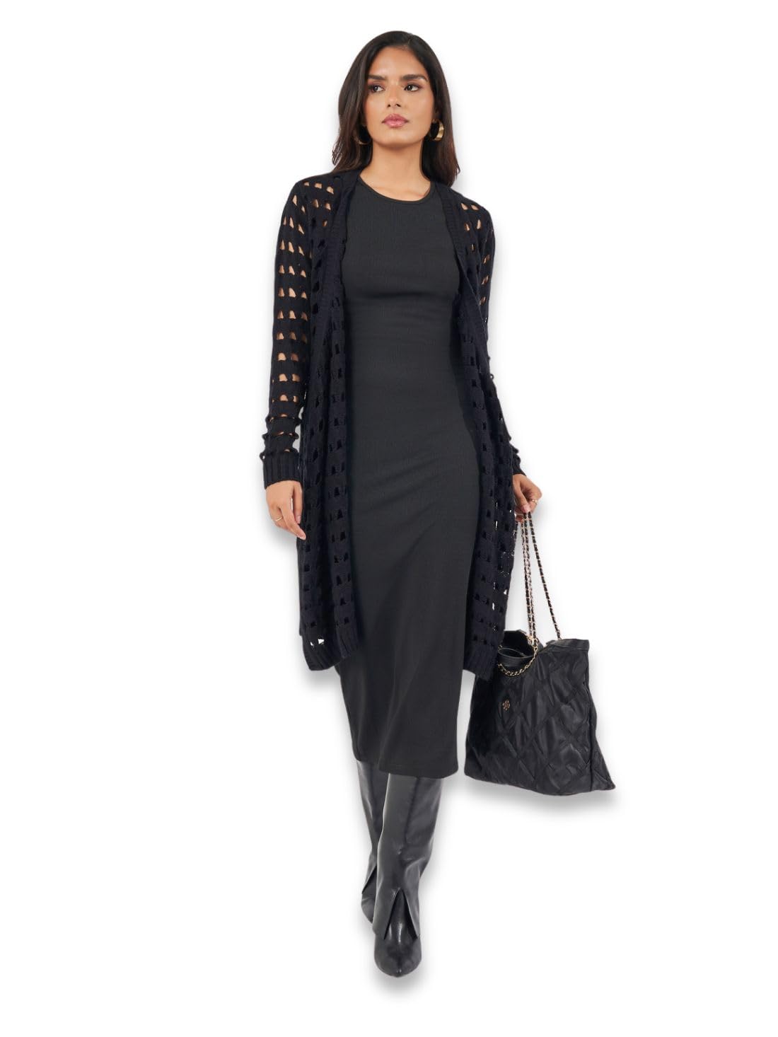 Women Long Length Regular Fit Water Fall Style Open Cardigan | Cozy Winter Wear Sweater for Women | Pullover Knitwear for Casual & Office Wear-image-36
