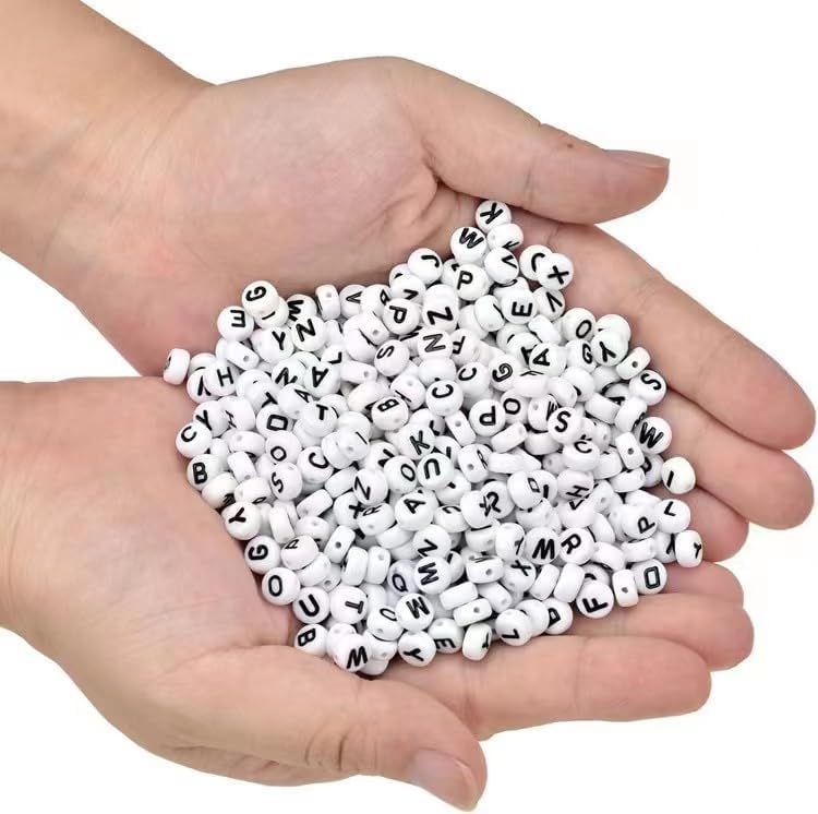 Miniatura 3 de Kit de 580 cuentas de letras, cuentas del alfabeto A-Z para pulseras, collares, fabricación de joyas