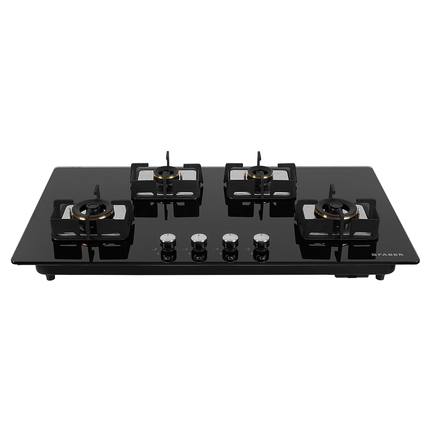 Faber 4 Burner HCT 90 cm Hob| Brass Burners| Bakelite Knobs| Cast Iron