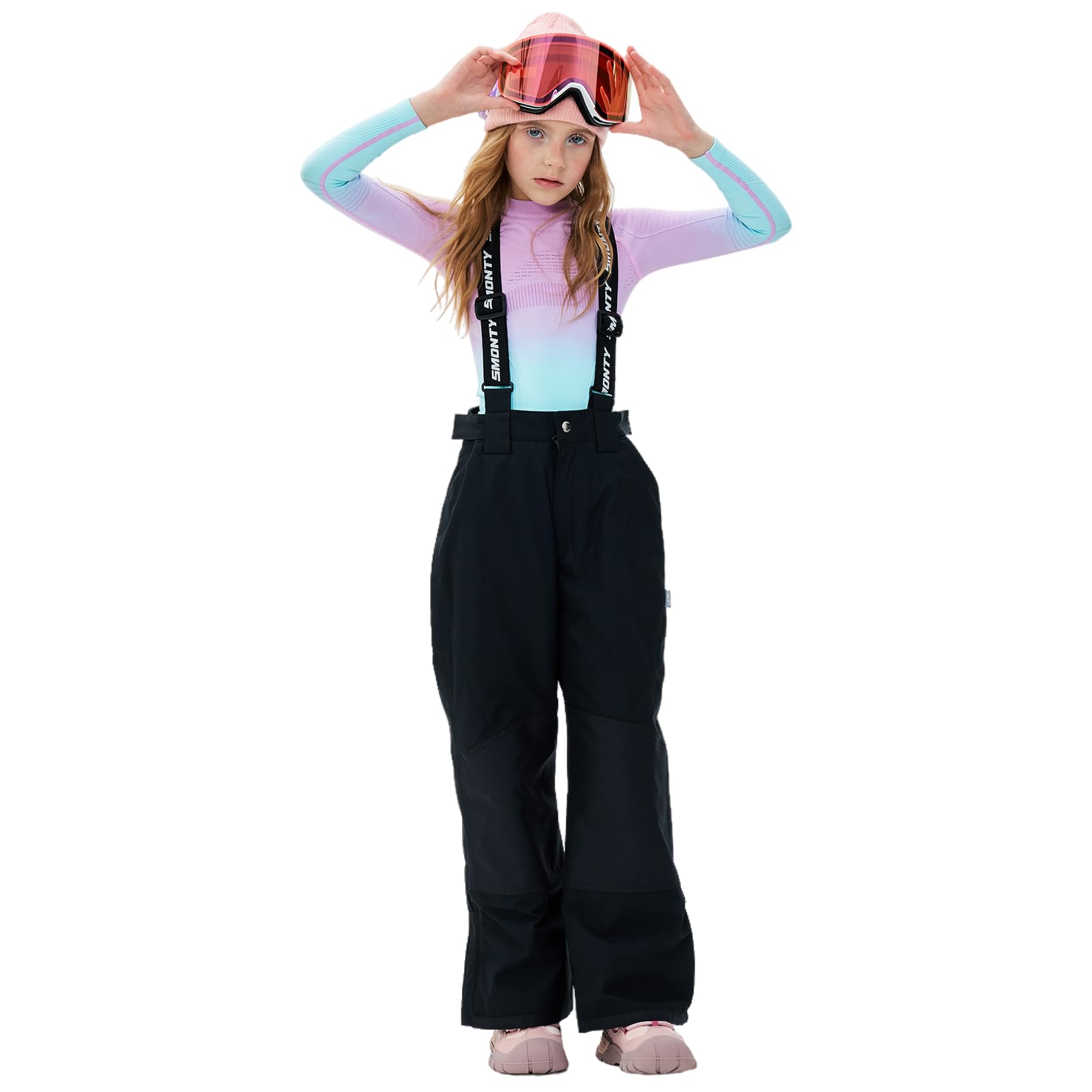 SMONTY Skihose für Kinder Mädchen Winter Wasserdicht Winddicht Warme Snowboard-Rückenhose