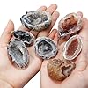 mookaitedecor Set of 2 Natural Agate Geode Crystal Druzy Cluster, Irregular Geode Rocks Quartz Stone Mineral Specimen for Collection Home Office Decor, 13-56g #1