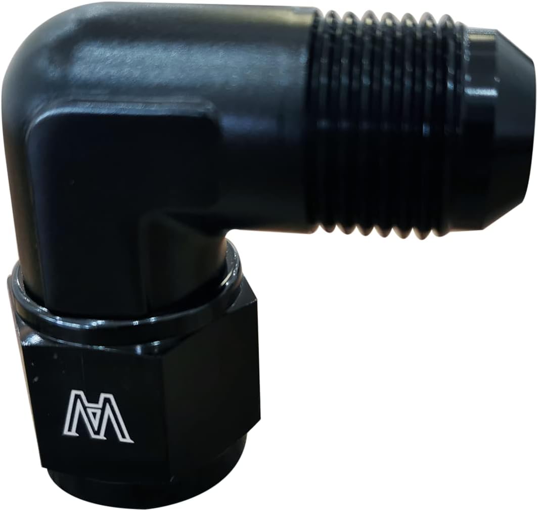 10AN Female to AN10 Male Flare 90 Degree Swivel Fitting Adapter Aluminum Black