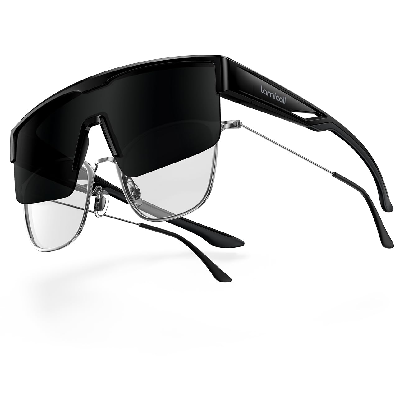 Lamicall Polarized Fit Over Glasses Sunglasses - [25g TR90 Ultra-Light] UV400 Protection sunglasses for Men Women, Oversized Sunglasses with Bendable Temples for Driving Golf Hiking Cycling Running