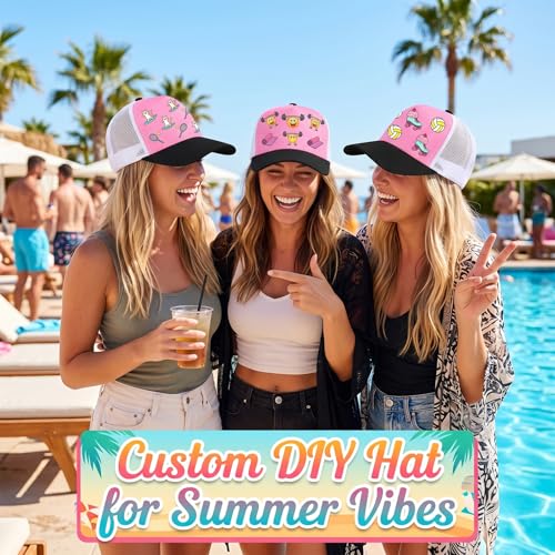 Image of 5 Pack Sublimation Blank Trucker Hats, Mesh Baseball Caps Bulk for DIY Crafting Snapback Plain Hat, Assorted Colors