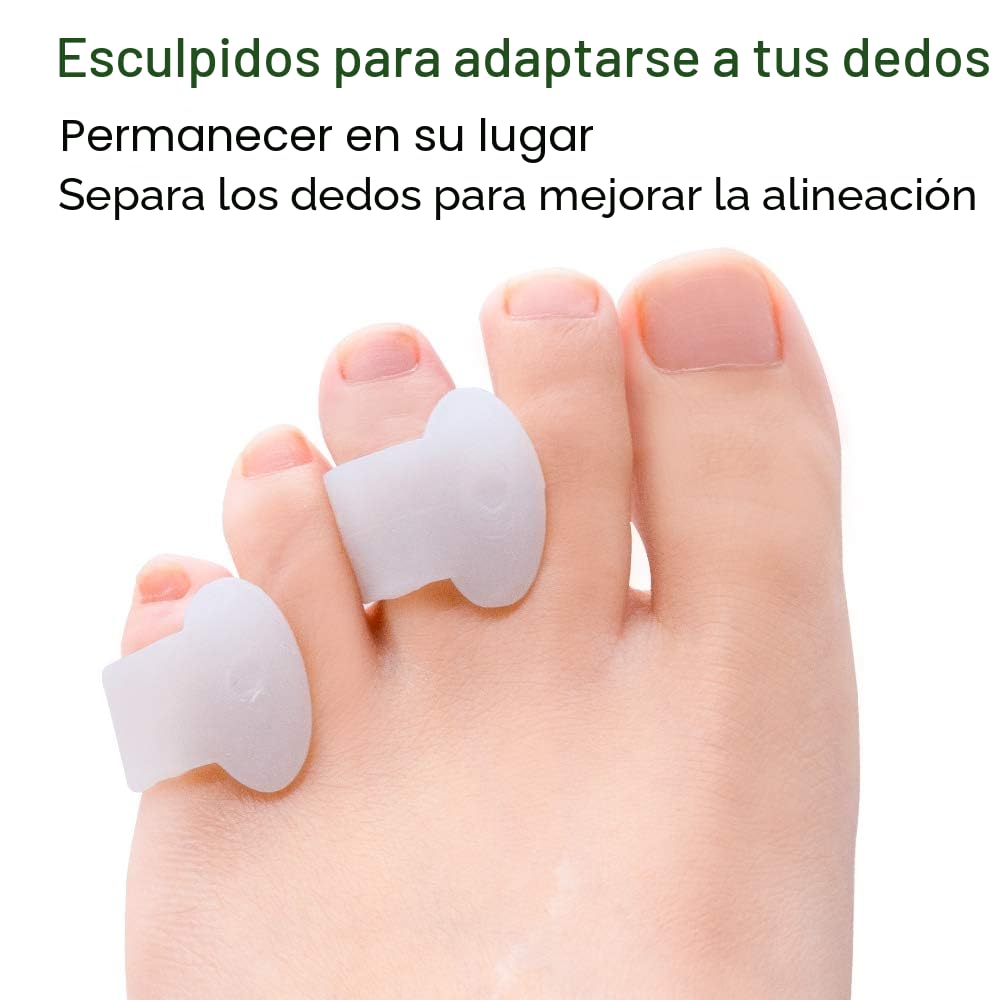 Welnove - Separadores de dedos de gel, espaciadores de dedo pequeño del pie, almohadillas para evitar el frotamiento y aliviar la presión (paquete de 12)