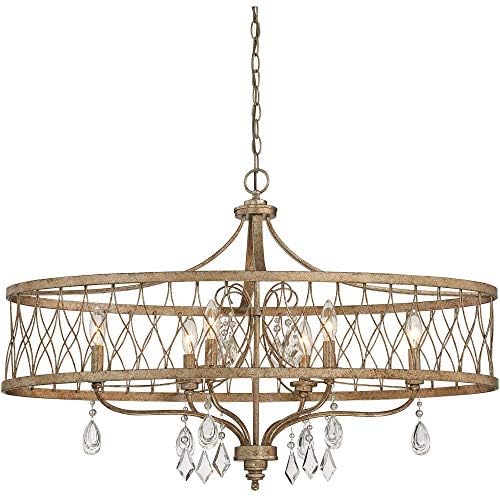 Minka Lavery 4407-581 West Liberty Island Chandelier, 6-Light, 360 Total Watts, 15.75-in H x 23.5-in W, Olympus Gold