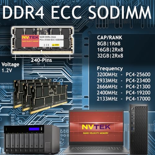 Image of 16GB (1X16GB) DDR4 2666MHz PC4-21300 2Rx8 1.2V CL19 260-PIN ECC Unbuffered SODIMM