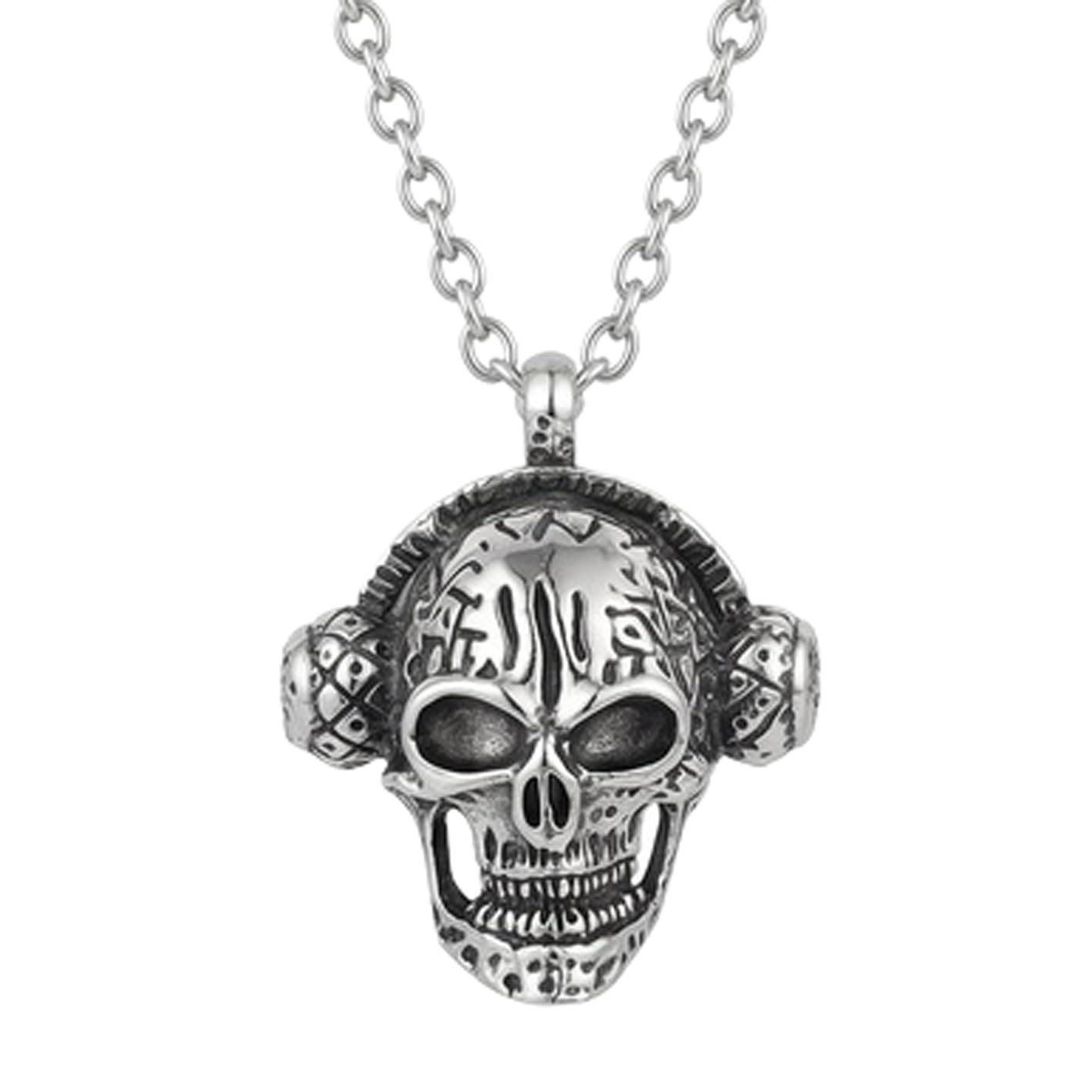 Buy RRJEWELZ Music DJ Skull Pendant Necklace Stainless Steel 18
