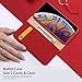 iPhone 11 Wallet Case,DUX DUCIS Genuine Leather Flip Folio Wallet Case with Card Slots, Magnetic Closure,Kickstand Function,Durable Shockproof Cover for iPhone 11（Red）